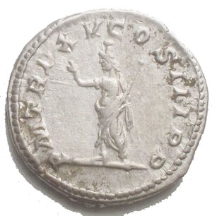 reverse: Caracalla, 198-217, AR Denar (212), Rom. Belorb. Kopf r., ANTONINVS PIVS AVG BRIT. Rs.Serapis l. stehend, r. Hand erhoben, PM TRP XV COS III PP. 3,69g. Good VF. RIC 194