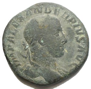 obverse: Severo Alessandro (222-235), Sesterzio, Roma, 231-235 d.C.; AE (g 18,88; mm 29,5); IMP ALEXANDER PIVS AVG, testa laureata a d., drappeggio sulla spalla s., Rv. SPES PVBLICA, Spes avanza verso s., tiene un fiore e alza un lembo della veste; ai lati, S - C. RIC 648; C 547 var. bb