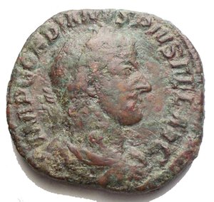 obverse: Impero Romano. Gordiano III. 238-244 d.C. Sesterzio. AE. D/ IMP GORDIANVS PIVS FEL AVG Busto laureato paludato e corazzato a destra. R/ FELICIT TEMPOR, la Felicitas con caduceo e cornucopia, nel campo S.C. Mazz.73. Peso 19,1 gr. Diametro 29,4 mm. BB