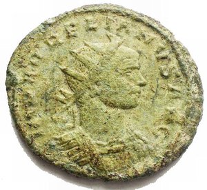 obverse: Aurelian, with Severina. AD 270-275. Æ Double Sestertius (28.9 x 26.2 mm, 11.08 g). Rome mint. Radiate and cuirassed bust of Aurelian right / Diademed and draped bust of Severina right, resting on a crescent. RIC V 1. Good VF. Green patina.