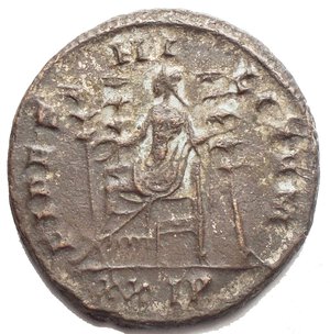 reverse: PROBUS (276-282). Antoninianus. Siscia. Obv: IMP C M AVR PROBVS F AVG. Radiate and cuirassed bust left. Rev: FIDES MILITVM / XXIP. Fides seated left, flanked by three standards. Weight: 3.66 g. Diameter: 20.6 mm.