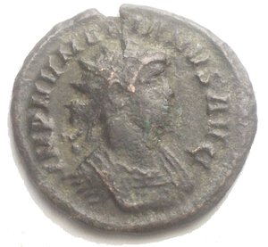 obverse: Numerianus (283-284 AD). AE Antoninianus (20.6 mm, 2.92 g), Rome. Av. IMP NVMERIANVS AVG, Radiate, draped and cuirassed bust right. Rev. PIETAS AVGG, Mercur standing left, holding purse and caduceus; KAΔ in exergue. RIC 416. 