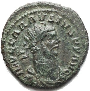 obverse: CARAUSIUS (286-293). Antoninianus. Camulodunum. Obv: IMP C CARAVSIVS P F IN AVG. Radiate, draped and cuirassed bust right. Rev: PAX AVG / S - P. Pax standing left with branch and sceptre. RIC 475; Hunter 131. Condition: almost Extremely fine. Green patina Weight: 4.44 g. Diameter: 23,28 x 23,66 mm.