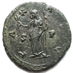 reverse: CARAUSIUS (286-293). Antoninianus. Camulodunum. Obv: IMP C CARAVSIVS P F IN AVG. Radiate, draped and cuirassed bust right. Rev: PAX AVG / S - P. Pax standing left with branch and sceptre. RIC 475; Hunter 131. Condition: almost Extremely fine. Green patina Weight: 4.44 g. Diameter: 23,28 x 23,66 mm.