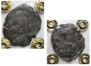 obverse: Michele VII 1071-1078 Ae ribattuto su Follaro di Mansone 981. Perizia Testa