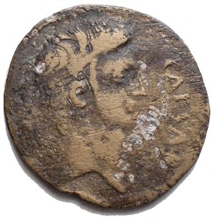 obverse: Octavian, with Divus Julius Caesar. Barbarous imitation. AE mm 27,7 x 28,6 g 8,21. Obv. CAESAR DIVI F Bare head of Octavian to right. Rev. DIVOS IVLIVS Head of Divus Julius to right. Rif Cf. RPC 620; Craw. 351/1 Interesting type Almost very fine.