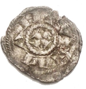 obverse: Mantova. Anonime Vescovili (1150-1256). Obolo. MIR 364. CNI 10/14. MI. g. 0.18 R.