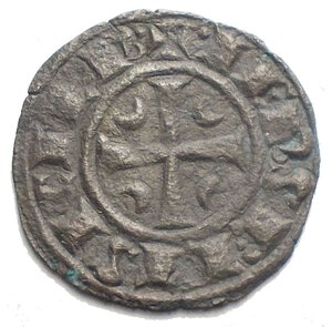 reverse: Messina Federico II (1197-1250) Denaro del 1245. D/ IPR. R/ Croce, nei quarti crescenti. Sp.135. MI, 0.71gr. BB+