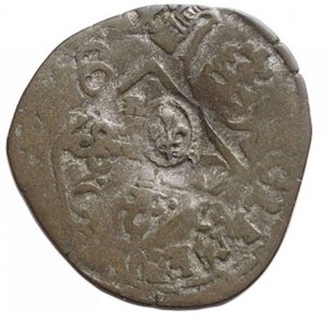 obverse: Avignone. Clemente VIII. Grosso Dozzeno. Contromarca Giglio. gr 2,22. qBB. Intonso con patina Contromarcata