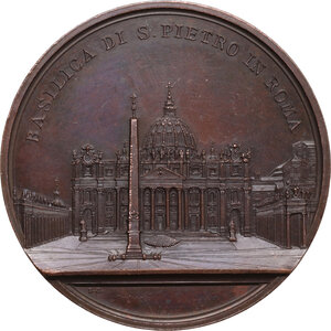 reverse: Leone XIII (1878-1903), Gioacchino Pecci. Medaglia devozionale con la Basilica di San Pietro in Roma