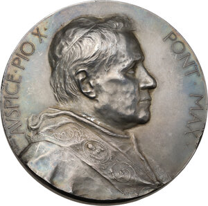 obverse: Pio X (1903-1914), Giuseppe Melchiorre Sarto. Medaglia 1904 per l Esposizione Internazionale Mariana in Vaticano