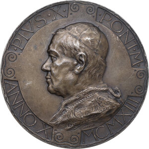 obverse: Pio X (1903-1914), Giuseppe Melchiorre Sarto. Medaglia 1913 per il XVI Centenario Constantiniano