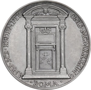 reverse: Pio XI (1922-1939), Achille Ratti. Medaglia annuale, A. XII. Giubileo Straordinario della Redenzione