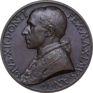obverse: Pio XII (1939-1958), Eugenio Pacelli. Medaglia annuale, A. V. Consacrazione dei popoli in guerra alla Beata Vergine