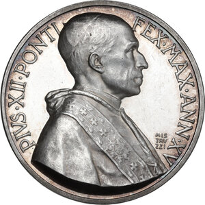 obverse: Pio XII (1939-1958), Eugenio Pacelli.. Medaglia annuale, A. XV. Concistoro del 1953