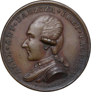 obverse: Alessandro Antonio Barzizza (1747-1815), Pretore e Vice Prefetto di Bergamo . Medaglia 1779 in occasione della fine del mandato