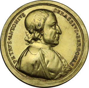 obverse: Pietro Antonio Serassi (1721-1791), scrittore Bergamasco.. Medaglia 1786
