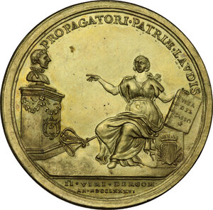 reverse: Pietro Antonio Serassi (1721-1791), scrittore Bergamasco.. Medaglia 1786