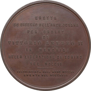 reverse: Medaglia meta XIX secolo commemorativa della fondazione della Basilica di Superga in Torino
