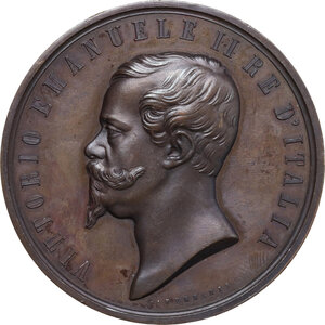 obverse: Vittorio Emanuele II  (1820-1878).. Medaglia al merito per l Esposizione di Firenze del 1861