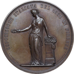 reverse: Vittorio Emanuele II  (1820-1878).. Medaglia al merito per l Esposizione di Firenze del 1861