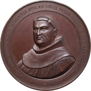 obverse: Fra Luigi da Parma (1836-1905), Francescano. Medaglia 1893 per il suo ingresso come Generale dell ordine dopo il patriarca Serafino nel tempio di Gerusalemme
