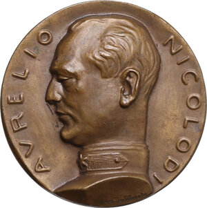 obverse: Aurelio Nicolodi (1894-1950), Fondatore Unione Italiana Ciechi. Medaglia A. IX 1931