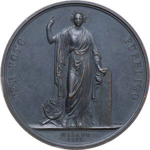 reverse: Giuseppe Barbieri (1777-1838) Architetto e Ingegnere. Medaglia celebrativa 1933 coniata a Milano