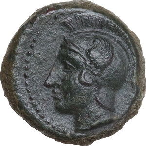 obverse: Kamarina. AE Tetras or Trionkion, c. 410-405 BC