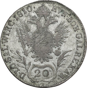 reverse: Austria.  Franz I (1804-1835). AR 20 Kreuzer 1810 A, Wien mint