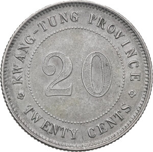 reverse: China. 20 cents Kwangtung 1921