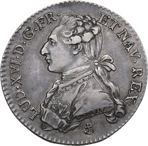 obverse: France.  Louis XVI (1774-1793).. 1/5 Ecu 1788 H