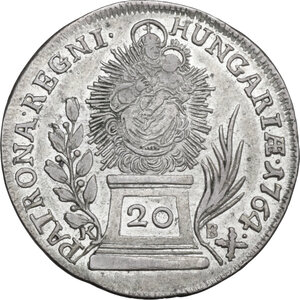 reverse: Hungary.  Maria Theresia (1740-1780). 20 Kreuzer, 1764, Kremnitz mint
