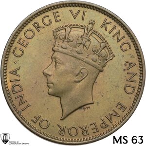obverse: Jamaica.  George VI (1936-1952). Penny 1937