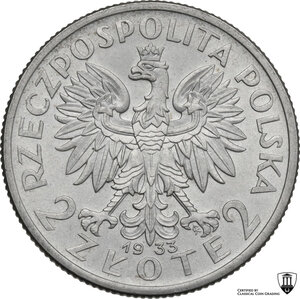 reverse: Poland.  First Republic (1918-1939). 2 zlote 1933