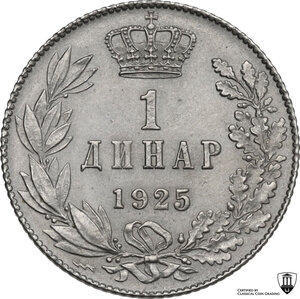 reverse: Yugoslavia.  Alexander I (1921-1929). Dinar 1925, Poissy mint