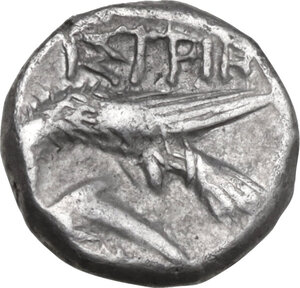 reverse: Moesia, Istros. AR Trihemiobol, 4th century BC