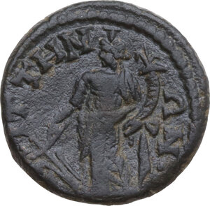 reverse: Lydia, Saitta. AE 17.5 mm. Pseudo-autonomous, c. 193-235 AD