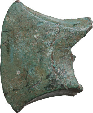 obverse: Aes Premonetale.. Aes Formatum. Fragment of an axe-shaped bronze ingot, c. 8th-4th century BC. 46 x 38 mm