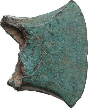 reverse: Aes Premonetale.. Aes Formatum. Fragment of an axe-shaped bronze ingot, c. 8th-4th century BC. 46 x 38 mm