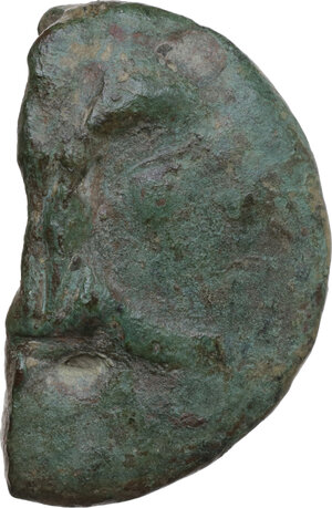 obverse: Dioscuri/Mercury series.. Halved AE Cast Triens, c. 280-276 BC