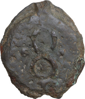 reverse: Dioscuri/Mercury series.. AE Cast Sextans, c. 280-276 BC