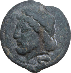 obverse: Janus/prow to right libral series.. AE Cast Semis, c. 225-217 BC