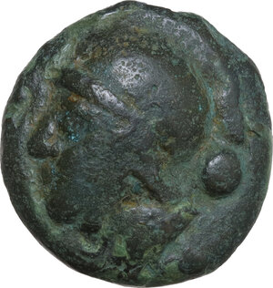 obverse: Janus/prow to right libral series.. AE Cast Uncia, c. 225-217 BC