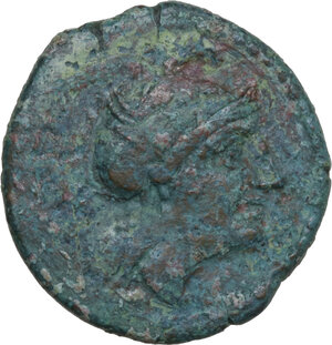 obverse: Second Heavy L Series. AE Uncia. Luceria mint, 214-213 BC