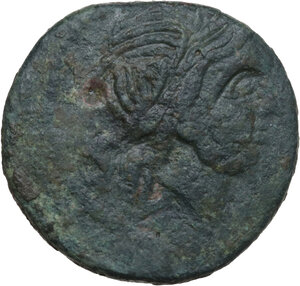 obverse: Anonymous Staff and club series.. AE Semis,  from 210 BC
