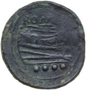 reverse: Anonymous Staff and Club series.. AE Triens, from 210 BC
