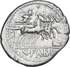 reverse: Q. Fabius Labeo. . AR Denarius, circa 124 BC