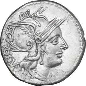 obverse: M. Tullius. AR Denarius, 120 BC