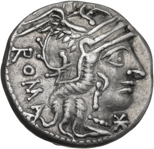 obverse: Cn. Fulvius, M. Calidius and Q. Metellus. AR Denarius, 117-116 BC